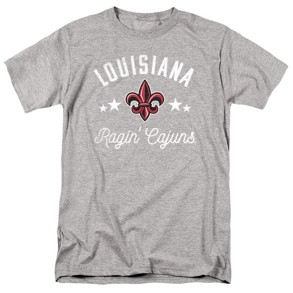 University of Louisiana at Lafayette Official Ragin' Cajuns Unisex Adult T Shirt,Athletic Heather, 5X-Large