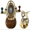 Maritime Binnacle Brass Compass Tabletop Decorative Gifts + Victorian Shiny Brass Sundial Compass for Men/Women view 1