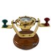 Maritime Binnacle Brass Compass Tabletop Decorative Gifts + Victorian Shiny Brass Sundial Compass for Men/Women view 2