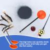 Yiju Ice Fishing Scoop Scoop Ice Slush Scoop with Aluminum Handle Winter Outdoor Fishing Shovel, black orange red view 3