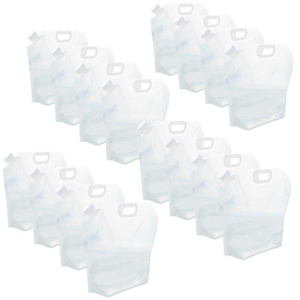WMXWAN 16-Pack Collapsible Water Containers (2.6 Gallon / 10L Each) - BPA Free Food Grade Water Storage Bags - Leak-Proof & Reusable for Camping, RV, Hiking & Home Backup (42 Gallons Total)