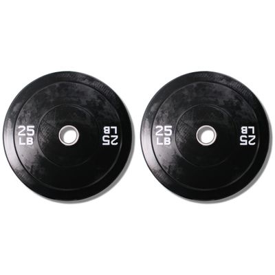 Ader 25lb Black Rubber Bumper Plates- Sold as a Pair