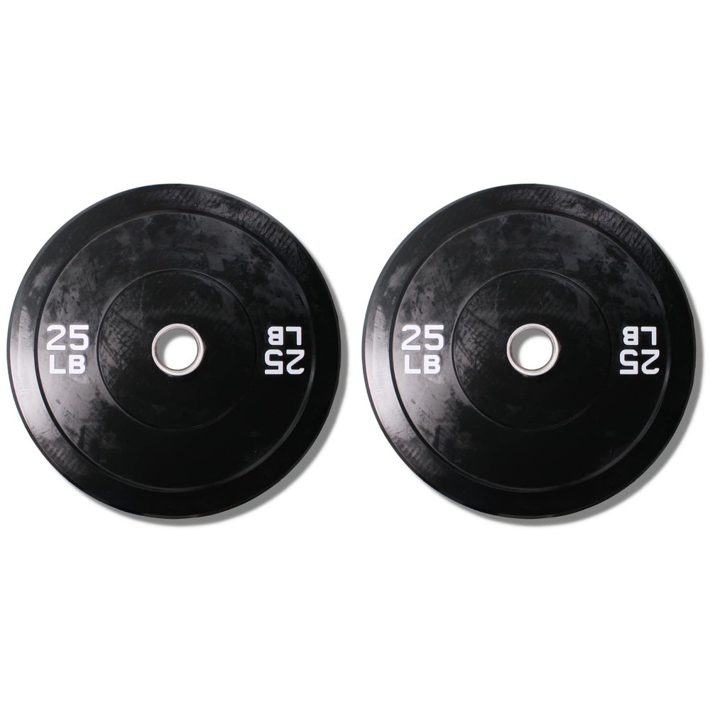 Ader 25lb Black Rubber Bumper Plates- Sold as a Pair