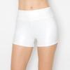 ALWAYS Women's Faux Leather Shorts - High Waist Active Stretch Yoga Short Pants White M view 2