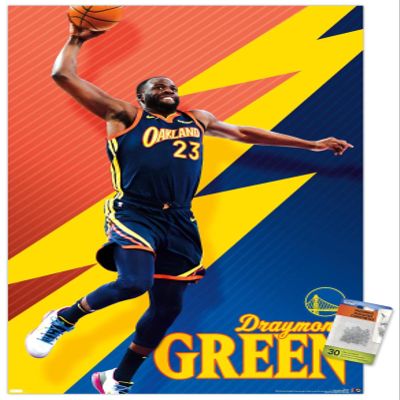 Trends International NBA Golden State Warriors - Draymond Green 21 Wall Poster, 22.375" x 34", Poster & Push Pin Bundle