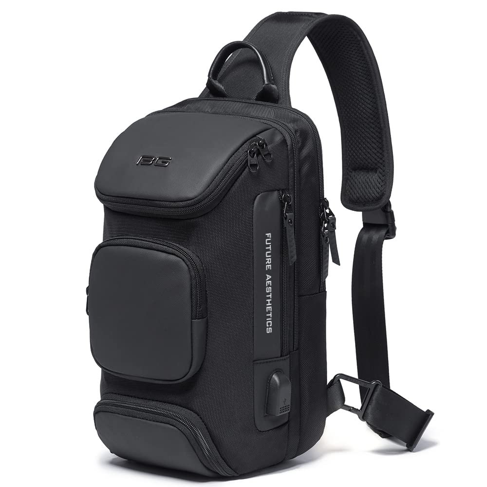 BANGE Sling Bag, Waterproof Crossbody Backpack, Shoulder Bag for Men