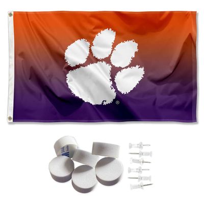 College Flags & Banners Co. Clemson Tigers Gradient Banner and Tapestry Wall Tack Pads
