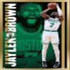 Trends International NBA Boston Celtics - Jaylen Brown 21 Wall Poster, 22.375" x 34", Gold Framed Version view 1