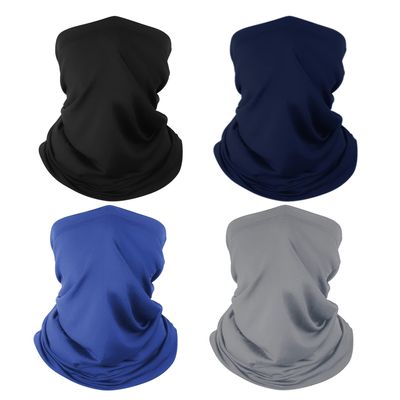 4 Pack Neck Gaiter Breathable Bandana Mask for Outdoor Protection, Washable Reusable Cooling Gator Mask Headband Face Covering Protect from Dust for Men Women Fishing Cycling Running Hiking Navy