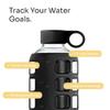 purifyou 40oz / 32oz / 22oz / 12oz Borosilicate Glass Water Bottle with Time & Volume Markers, Silicone Sleeve, Stainless Steel Lid | Reusable Glass Bottle for Water & Juice (40oz Jet Black) view 3