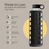 purifyou 40oz / 32oz / 22oz / 12oz Borosilicate Glass Water Bottle with Time & Volume Markers, Silicone Sleeve, Stainless Steel Lid | Reusable Glass Bottle for Water & Juice (40oz Jet Black) view 4