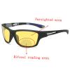 Night Vision Bifocal Reading Glasses with UV Protection Lens for Men's & Women,Outdoor Cycling Driving Sports Readers (black&yellow lens, 0x) view 3