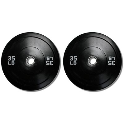 Ader 35lb Black Rubber Bumper Plates- Sold as a Pair