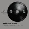 Ader 35lb Black Rubber Bumper Plates- Sold as a Pair view 2