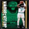 Trends International NBA Boston Celtics - Jaylen Brown 21 Wall Poster, 22.375" x 34", Black Framed Version view 1
