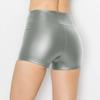 ALWAYS Women's Faux Leather Shorts - High Waist Active Stretch Yoga Short Pants Grey M view 4