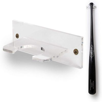Baseball Bat Holder for Vertical Display - Sturdy Acrylic Hanger Wall Mount | Fits Handle of Any Baseball Softball Bat (Hardware Included) Easy to Install Clear Rack for Organization or Storage