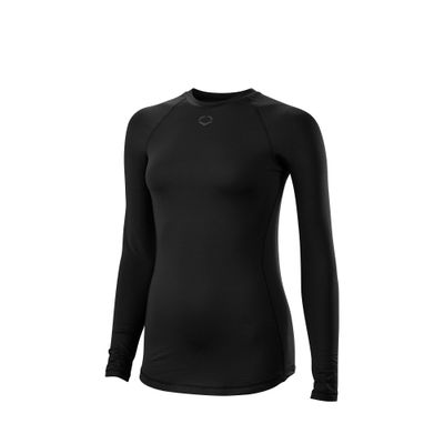 EvoShield Women's Fitted Long Sleeve | Baseball/Softball | Black | M - Medium