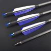 ZSHJGJR Archery Carbon Arrows 400 Spine Practice Target Hunting Arrows 33 inch for Recurve Bow Compound Bow with Removable Tips 6/12pcs (12pcs, Blue) view 2
