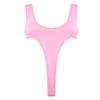 Loloda Women's Sleeveless Bodysuit High Cut Leotard Thong Clubwear Jumpsuit Lingerie Mesh Top Pink One Size view 1