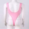 Loloda Women's Sleeveless Bodysuit High Cut Leotard Thong Clubwear Jumpsuit Lingerie Mesh Top Pink One Size view 4