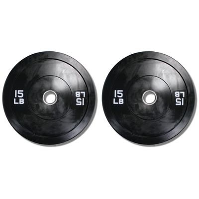 Ader 15lb Black Rubber Bumper Plates- Sold as a Pair