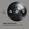 Ader 15lb Black Rubber Bumper Plates- Sold as a Pair view 2