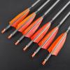 ZSHJGJR Archery Carbon Arrows 400 Spine Practice Target Hunting Arrows 33 inch for Recurve Bow Compound Bow with Removable Tips 6/12pcs (12pcs, Orange) view 2
