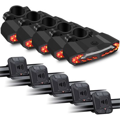 KCMYTONER Smart Bicycle Tail Light with Turn Signals, Anti-Theft Alarm and Automatic Brake Light, Wireless Remote Control Bike Rear Light Back USB Rechargeable Safety Warning Cycling Light,5 PK