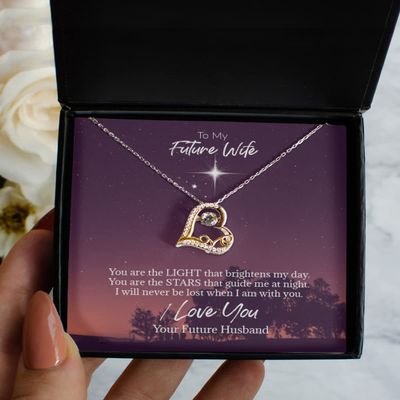 Future Wife Gift, Gift for Fiancee, Engagement Gift from Fiance, from Boyfriend - Love Dancing Necklace