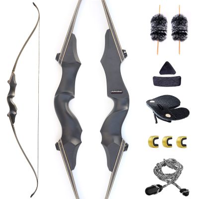 OBTOUTDOOR 60" Archery Takedown Recurve Bow Metal Riser Right Hand Hunting Bow for Adults Target Shooting Practice 25-60Lbs (55lbs)