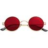 Kursan Red Circle Glasses/Small Round Polarized Sunglasses for Women Men Hippie Retro Circle Sun Glasses - 45MM (Gold/Clear Red) view 1
