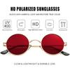 Kursan Red Circle Glasses/Small Round Polarized Sunglasses for Women Men Hippie Retro Circle Sun Glasses - 45MM (Gold/Clear Red) view 2