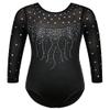 BAOHULU Gymnastics Leotard for Girls Shiny Practice Dancewear B272_Black_5A