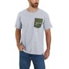 Carhartt Mens T-Shirt Relaxed Fit Heavyweight Short Sleeve Camo Pocket T Shirt, Heather Gray, Small US view 2