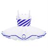 Yartina Kids Girls Christmas Mrs Santa Costume Sequins Striped Dance Tutu Leotard Dress Figure Ice Skating Outfits Blue-White 12 Years view 2
