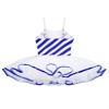 Yartina Kids Girls Christmas Mrs Santa Costume Sequins Striped Dance Tutu Leotard Dress Figure Ice Skating Outfits Blue-White 12 Years view 4