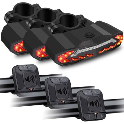 KCMYTONER Smart Bicycle Tail Light with Turn Signals, Anti-Theft Alarm and Automatic Brake Light, Wireless Remote Control Bike Rear Light Back USB Rechargeable Safety Warning Cycling Light,3 PK