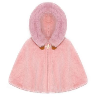 QinCiao Toddler Baby Fleece Hooded Cloak Capes Poncho Children Fall Winter Coat Snowsuit Outwear Pink A 12-18 Months