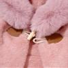 QinCiao Toddler Baby Fleece Hooded Cloak Capes Poncho Children Fall Winter Coat Snowsuit Outwear Pink A 12-18 Months view 2