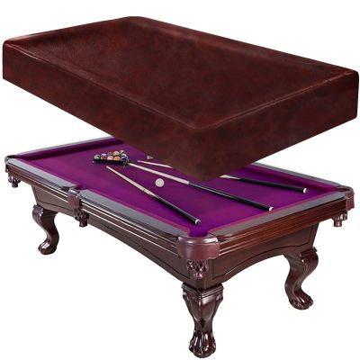 iCOVER Pool Table Cover Outdoor Heavy Duty Leather Waterproof Billiard Tables Covers 7ft Brown