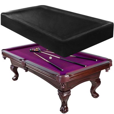 iCOVER Outdoor Pool Table Cover Waterproof Heavy Duty Leatherette Covers for Billiard Tables 8 Feet Black
