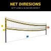 A11N Sports Heavy-Duty 32ft Outdoor Volleyball Net with Anti-Sag System - Portable Set Includes Volleyball, Net, Air Pump, Boundary Markers and Bag - Perfect for Backyard, Beach, and Park view 3