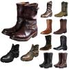 Short Boots Men Side Buckle Leather Boots Western Boots Vintage Knight Boots Cowboy Boots Leather Cowboy Boots view 1