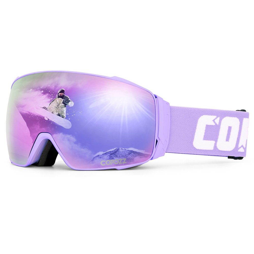 COPOZZ Polarized Ski Goggles, S3 Upgrade OTG Magnetic Snowboard Goggles UV Protection Skiing Goggles for Youth Men Women