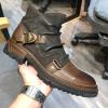 Short Boots Men Side Buckle Leather Boots Western Boots Vintage Knight Boots Cowboy Boots Leather Cowboy Boots view 3