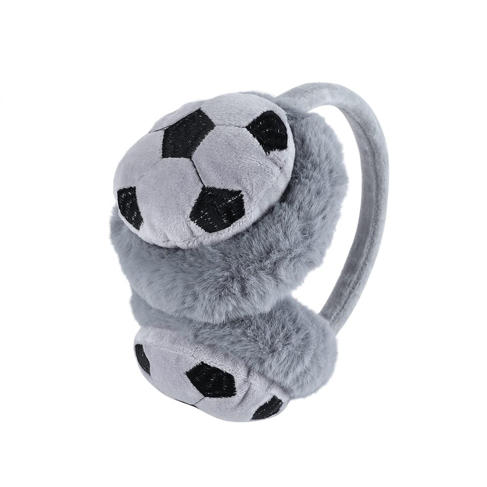 ITODA Furry Soccer Earmuffs for Winter Plush Warm Ear Warmer Outdoor Padded Cold Weather Adjustable Ear Muff Boys Child Cover