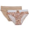 Calvin Klein Kids Girls' Modern Cotton Bikini Underwear 2-Pack, Zebra/Buff Beige Arch, Large