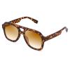 FEISEDY Vintage Pilot Sunglasses Double Bridge Women Men Large Square Thick Frame Trendy Eyewear UV400 B2846 view 1