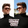 FEISEDY Vintage Pilot Sunglasses Double Bridge Women Men Large Square Thick Frame Trendy Eyewear UV400 B2846 view 2
